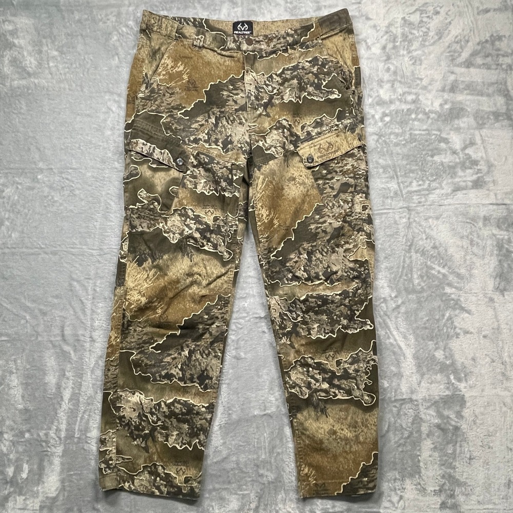 Realtree Escape Camo Cargo Pants Mens XL Brown Green Tactical Outdoor Hunting